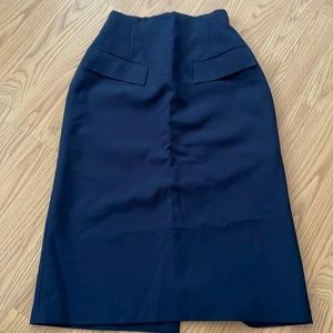 Classic pocket blue pencil skirt